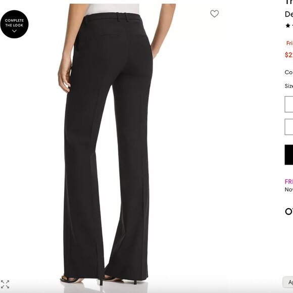 Theory Demitria Wool-Blend Flared Pants Trousers Black Size 4 - Picture 2 of 12